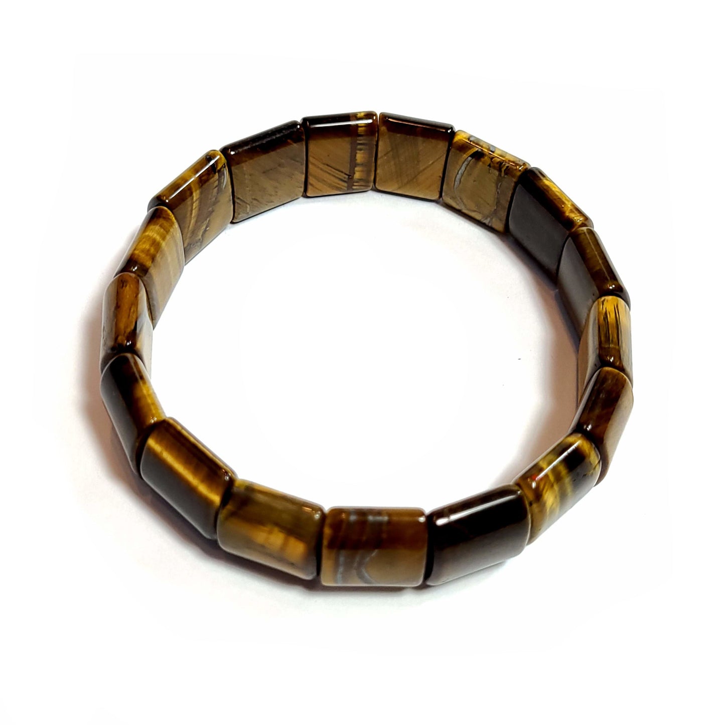 Beautiful tiger eye beads that are almost square in shape, bracelet. Brown.