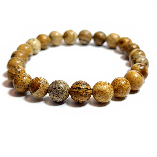 Picture jasper 8mm bead bracelet
