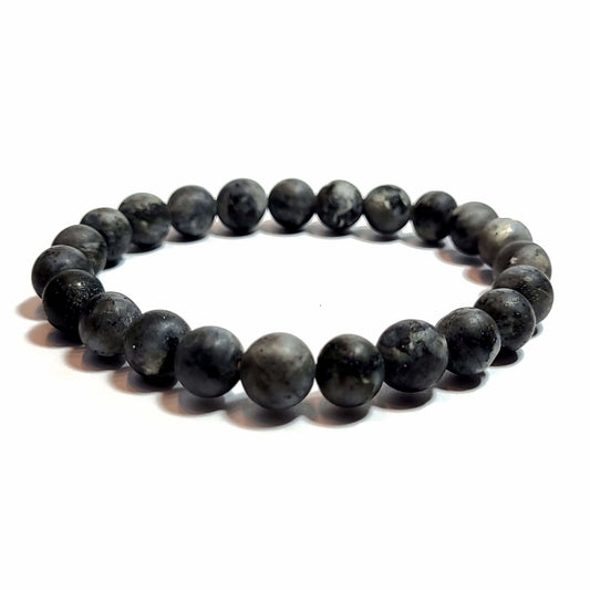 Black matte agate 8mm beads bracelet.