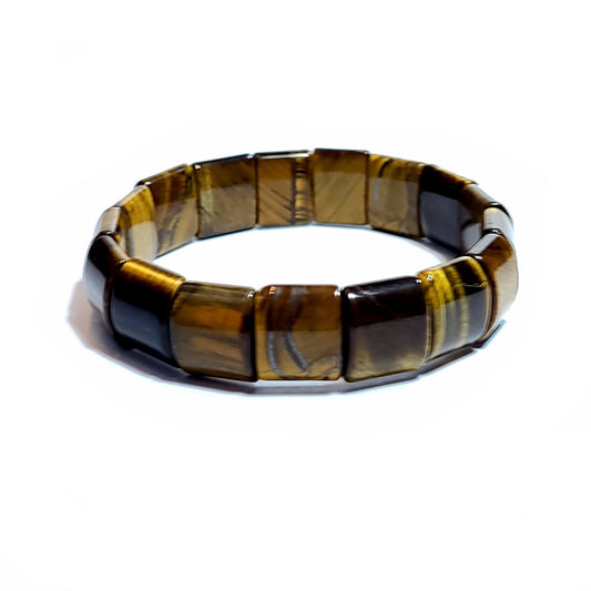 Beautiful tiger eye beads that are almost square in shape, bracelet. Brown.